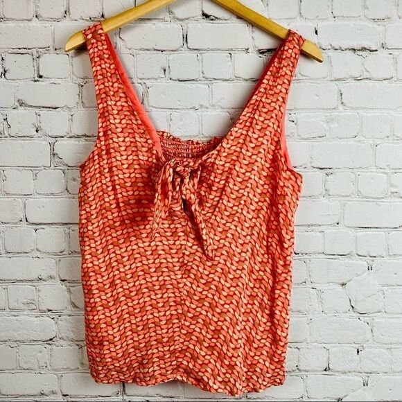 Anthropologie Maeve Bust Tie Coral Print Tank Top - Picture 6 of 13
